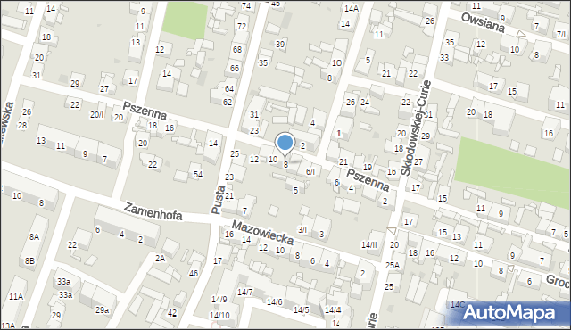 Sosnowiec, Pszenna, 8, mapa Sosnowca