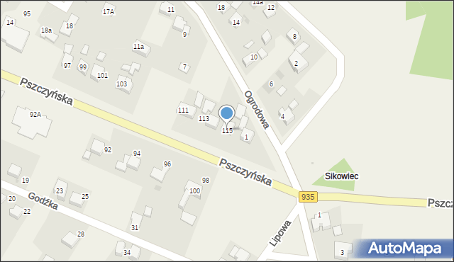 Suszec, Pszczyńska, 115, mapa Suszec