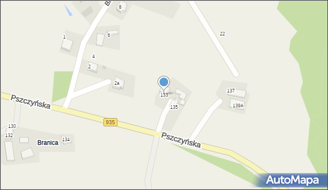 Suszec, Pszczyńska, 133, mapa Suszec