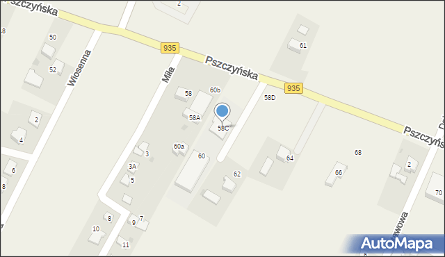 Suszec, Pszczyńska, 58C, mapa Suszec