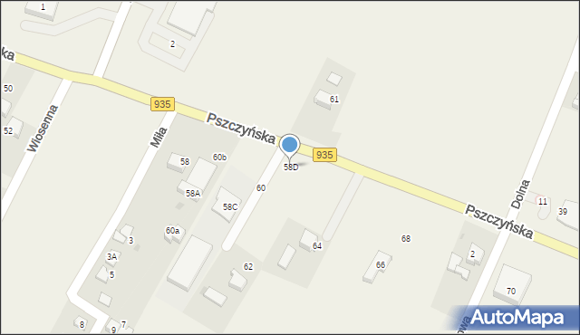 Suszec, Pszczyńska, 58D, mapa Suszec