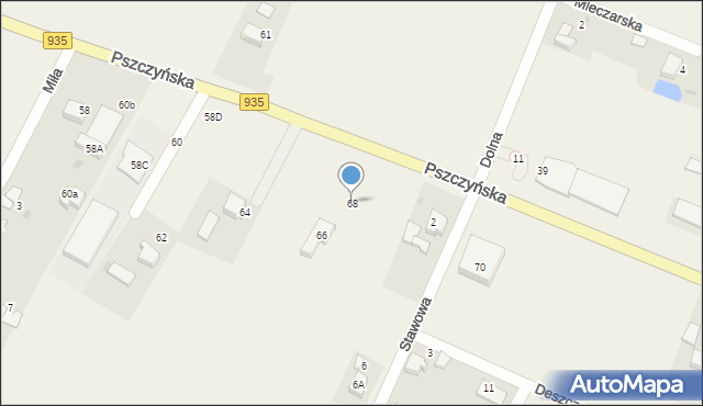 Suszec, Pszczyńska, 68, mapa Suszec