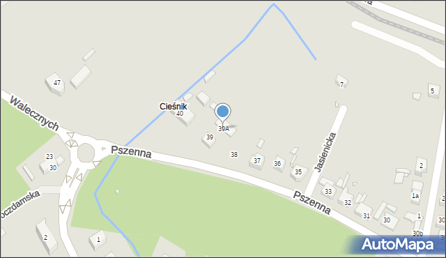 Szczecin, Pszenna, 39A, mapa Szczecina