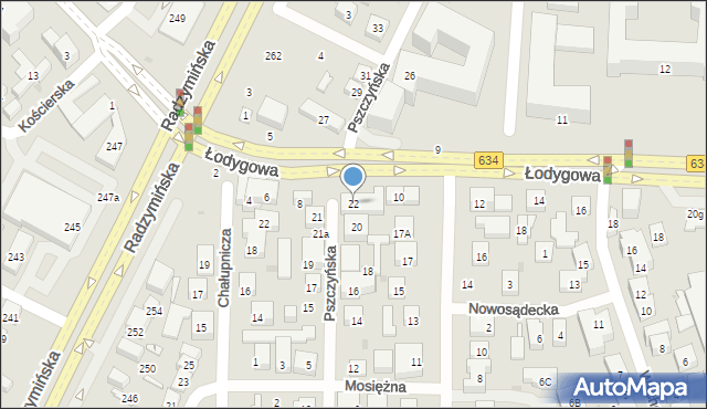 Warszawa, Pszczyńska, 22, mapa Warszawy