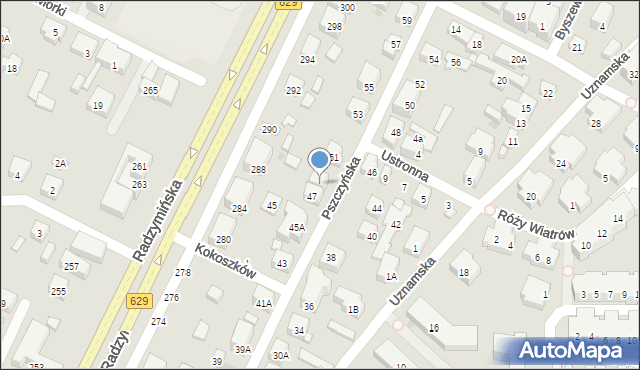 Warszawa, Pszczyńska, 49a, mapa Warszawy