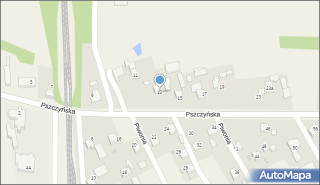 Warszowice, Pszczyńska, 13, mapa Warszowice