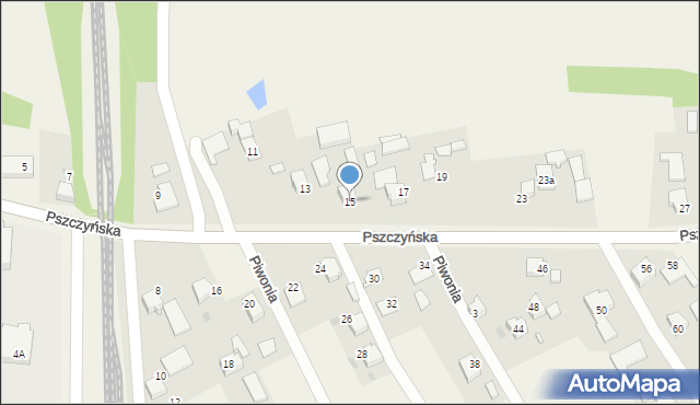 Warszowice, Pszczyńska, 15, mapa Warszowice