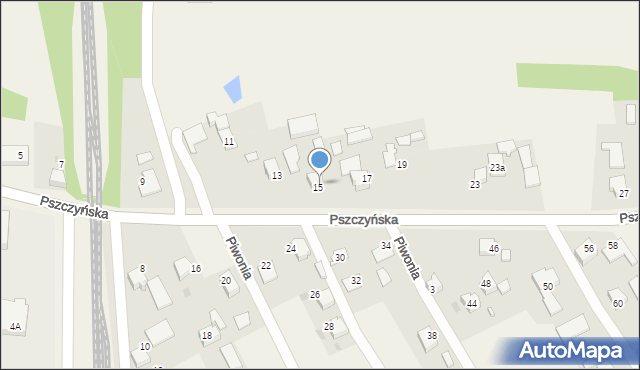 Warszowice, Pszczyńska, 15a, mapa Warszowice