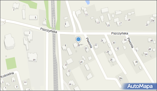 Warszowice, Pszczyńska, 16, mapa Warszowice