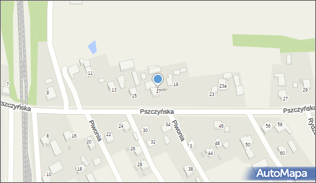 Warszowice, Pszczyńska, 17, mapa Warszowice