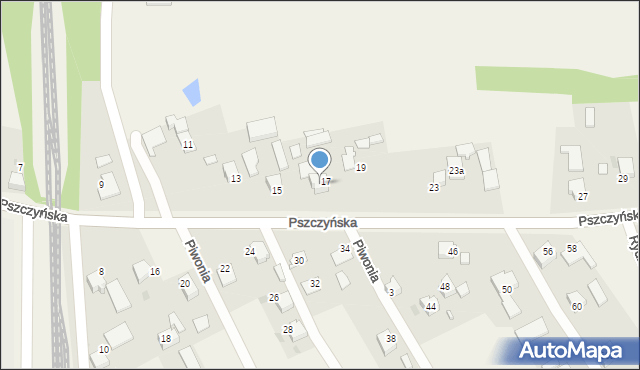 Warszowice, Pszczyńska, 17a, mapa Warszowice