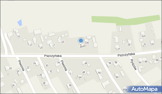 Warszowice, Pszczyńska, 23, mapa Warszowice