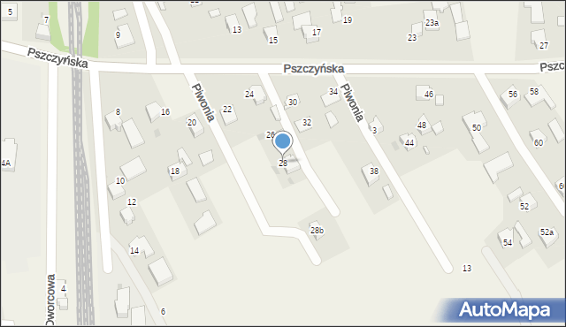 Warszowice, Pszczyńska, 28, mapa Warszowice