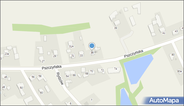 Warszowice, Pszczyńska, 35, mapa Warszowice