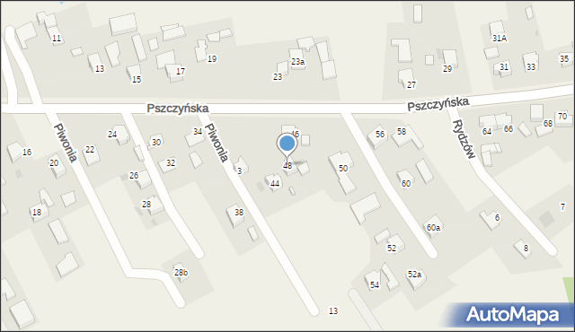 Warszowice, Pszczyńska, 48, mapa Warszowice