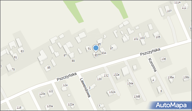 Warszowice, Pszczyńska, 93, mapa Warszowice