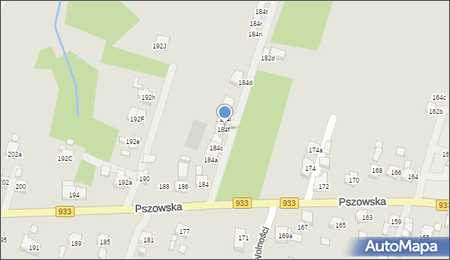 Wodzisław Śląski, Pszowska, 184f, mapa Wodzisławia Śląskiego