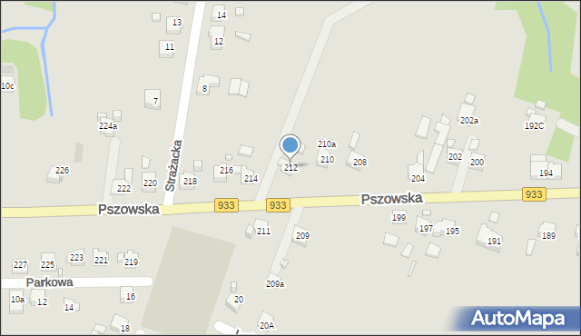 Wodzisław Śląski, Pszowska, 212, mapa Wodzisławia Śląskiego