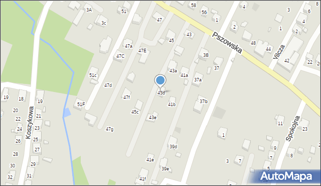 Wodzisław Śląski, Pszowska, 43d, mapa Wodzisławia Śląskiego