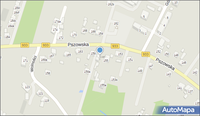 Wodzisław Śląski, Pszowska, 157, mapa Wodzisławia Śląskiego