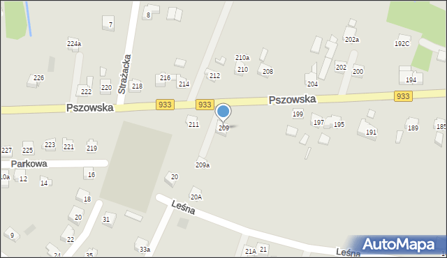 Wodzisław Śląski, Pszowska, 209, mapa Wodzisławia Śląskiego