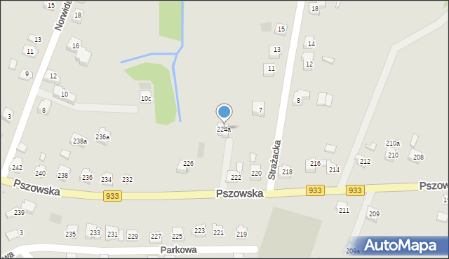 Wodzisław Śląski, Pszowska, 224a, mapa Wodzisławia Śląskiego