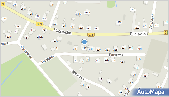 Wodzisław Śląski, Pszowska, 233, mapa Wodzisławia Śląskiego