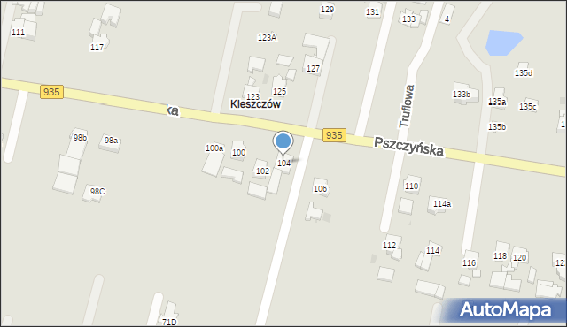 Żory, Pszczyńska, 104, mapa Żor