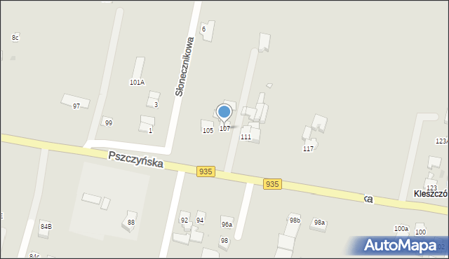 Żory, Pszczyńska, 107, mapa Żor