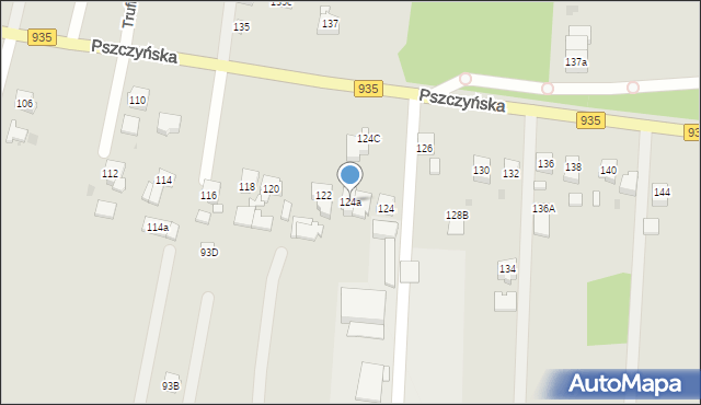 Żory, Pszczyńska, 124a, mapa Żor