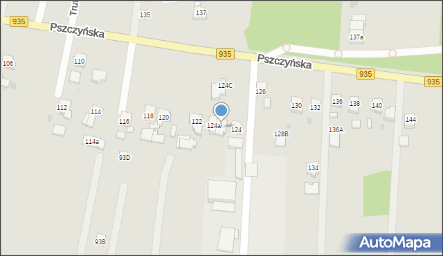 Żory, Pszczyńska, 124b, mapa Żor