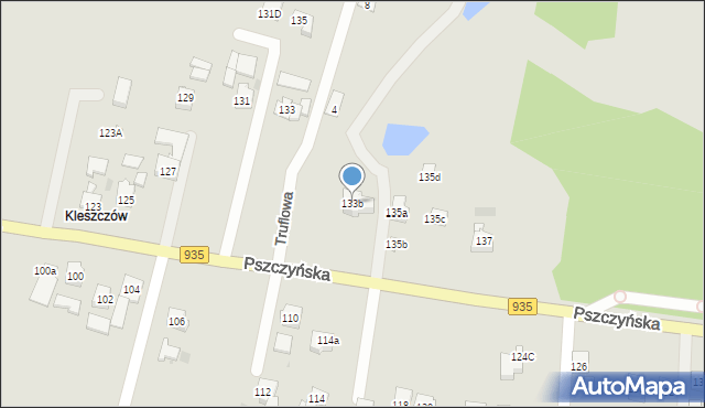 Żory, Pszczyńska, 133b, mapa Żor