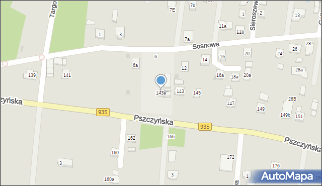 Żory, Pszczyńska, 143a, mapa Żor