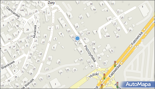 Żory, Pszczyńska, 16, mapa Żor