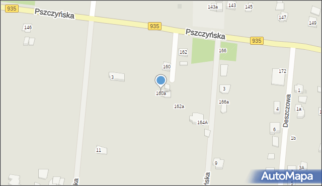 Żory, Pszczyńska, 160a, mapa Żor