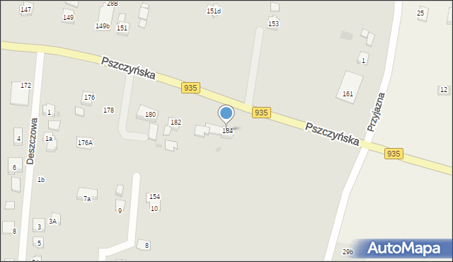 Żory, Pszczyńska, 184, mapa Żor