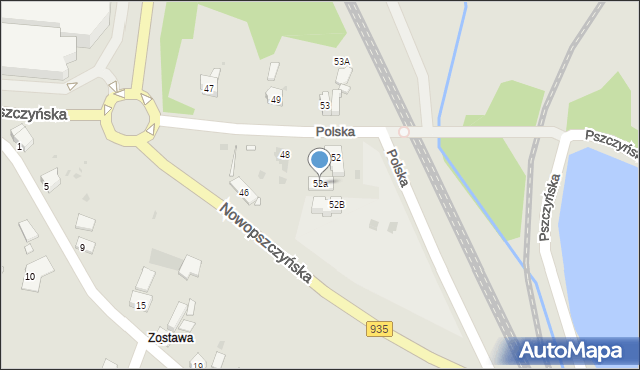 Żory, Pszczyńska, 52a, mapa Żor