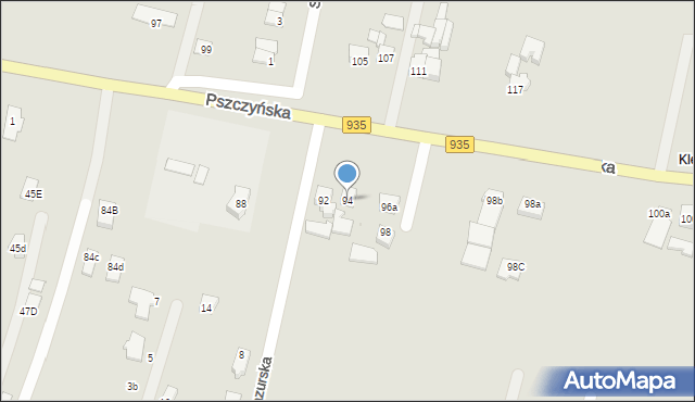Żory, Pszczyńska, 94, mapa Żor