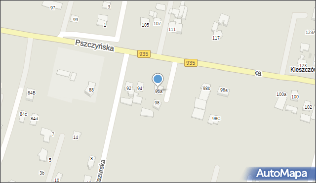 Żory, Pszczyńska, 96a, mapa Żor