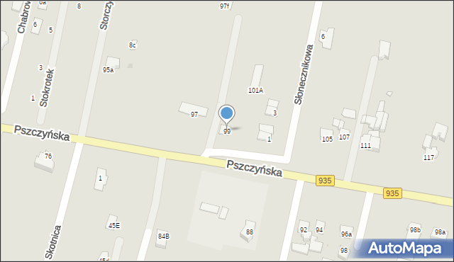 Żory, Pszczyńska, 99, mapa Żor