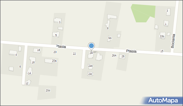 Budziska, Ptasia, 24, mapa Budziska