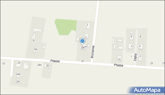 Budziska, Ptasia, 33b, mapa Budziska