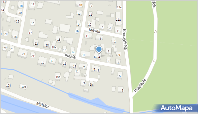 Bydgoszcz, Ptasia, 4, mapa Bydgoszczy