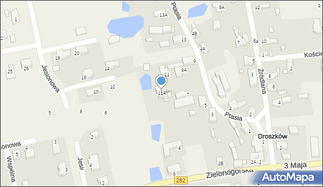 Droszków, Ptasia, 11A, mapa Droszków