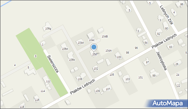 Jastrzębie, Ptaków Leśnych, 104, mapa Jastrzębie