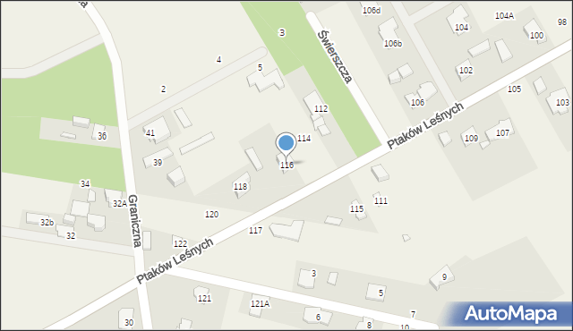 Jastrzębie, Ptaków Leśnych, 116, mapa Jastrzębie