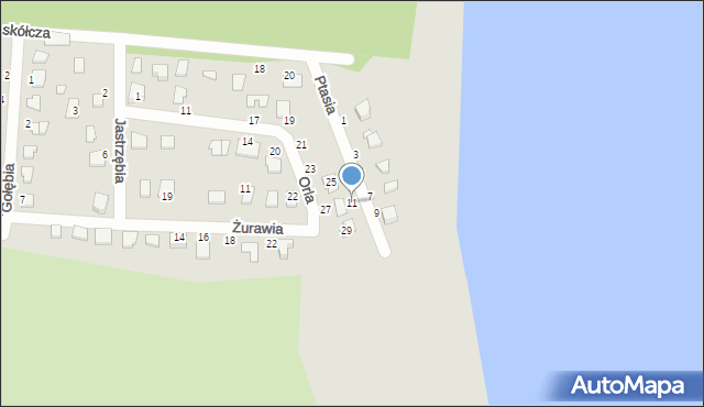 Koronowo, Ptasia, 11, mapa Koronowo