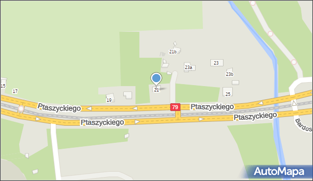 Kraków, Ptaszyckiego Tadeusza, 21, mapa Krakowa