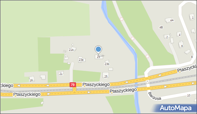 Kraków, Ptaszyckiego Tadeusza, 23, mapa Krakowa