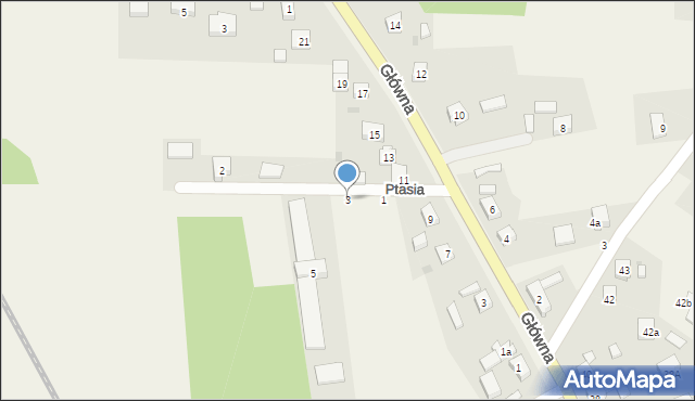 Pęgów, Ptasia, 3, mapa Pęgów